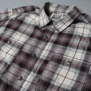 Converse One Star Button Shirt Mens Medium Burgundy Red White Plaid Check Skate